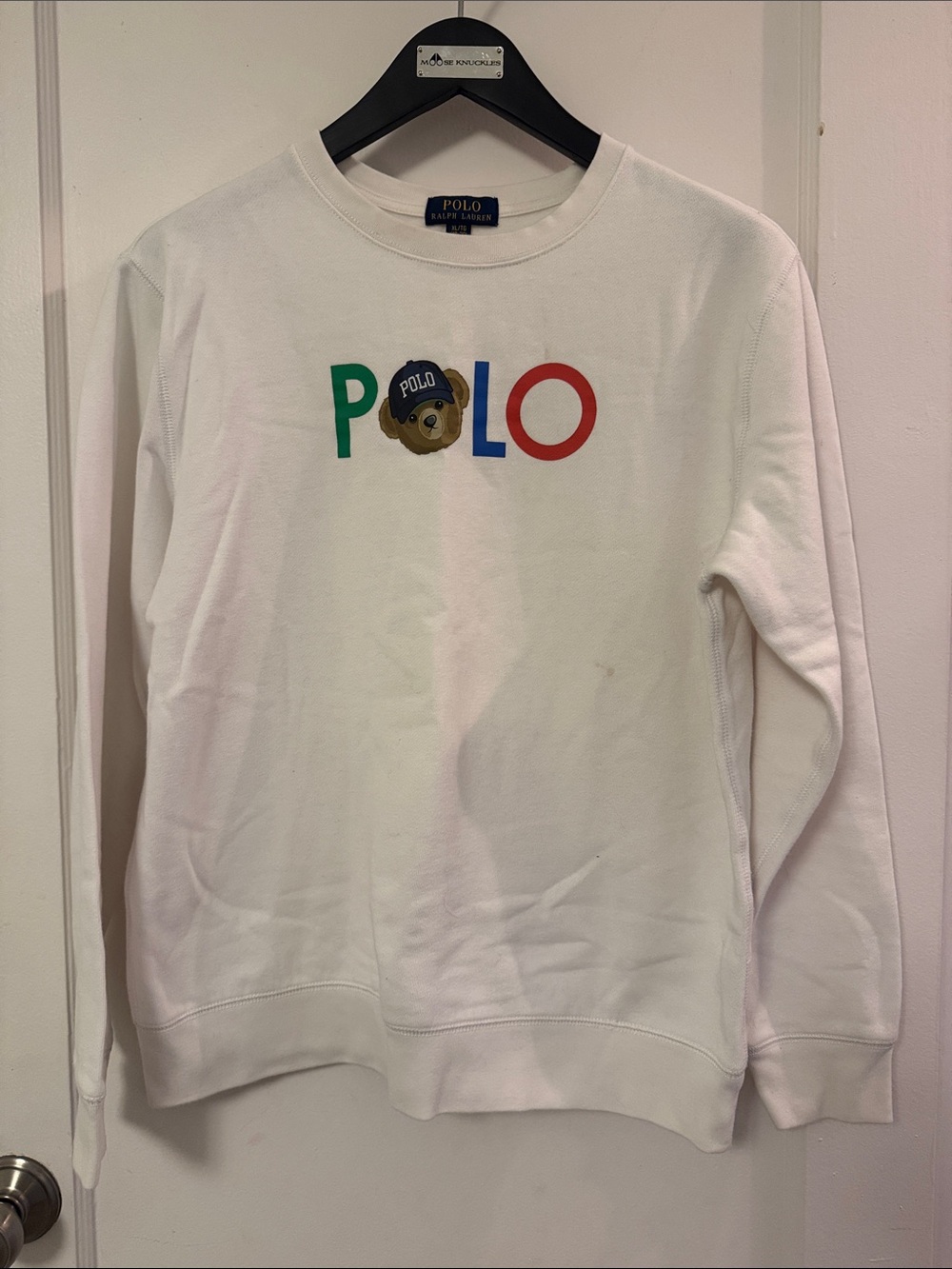 Polo by Ralph Lauren White Crewneck with Multicolor POLO Bear
